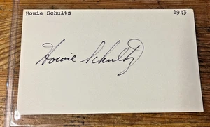Howie Schultz Signed Index Card Autographed MLB Baseball Brooklyn Dodgers - Picture 1 of 2