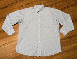 Men’s J.PRESS Long Sleeve Cotton Oxford Chambray Button Shirt Large 16.5-34 - Picture 1 of 7