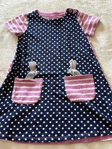 J Khaki JK Girl’s Size 4 X-Small XS Casual Bunny Embroidered Girls Dress Outfit - Picture 1 of 2