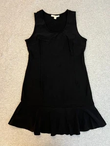 Boston Proper Sleeveless Ruffle Hem Dress Size 16 Black Cocktail Elegant Chic - Picture 1 of 11