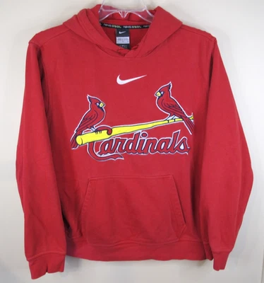 耐克圣路易斯红雀队 MLB Center Swoosh 套衫连帽衫男式大号红色 — 第 1/4 张图片