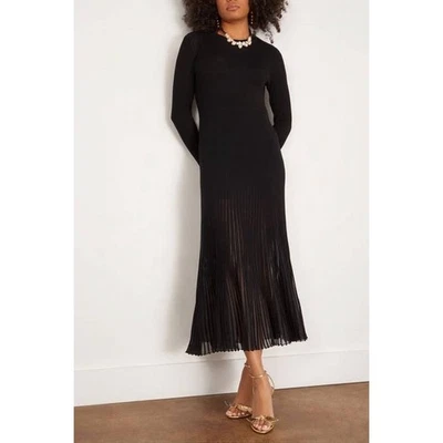 Ulla Johnson Mila Shimmer Ribbed Maxi Sweater Dress in Black P  - Image 1 of 4