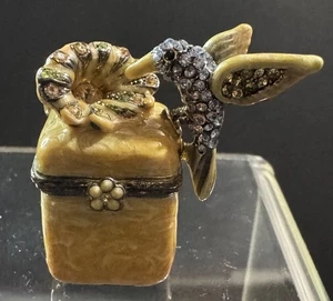 Jay Strongwater Swarovski Jeweled Humming Bird Trinket/Pill Box - Picture 1 of 6