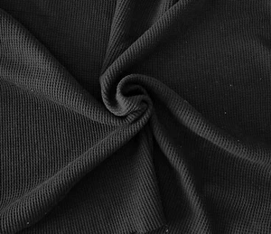 Vorgewaschen schwarz Baumwolle Thermo Strick Stoff Meterware Waffelmuster 260GSM 5/24 - Bild 1 von 7