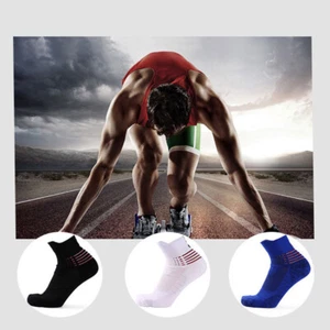 Pro Mens Womens Running Sports Ankle Socks Jogging Hiking Fitness Socks Stripe - Picture 1 of 24