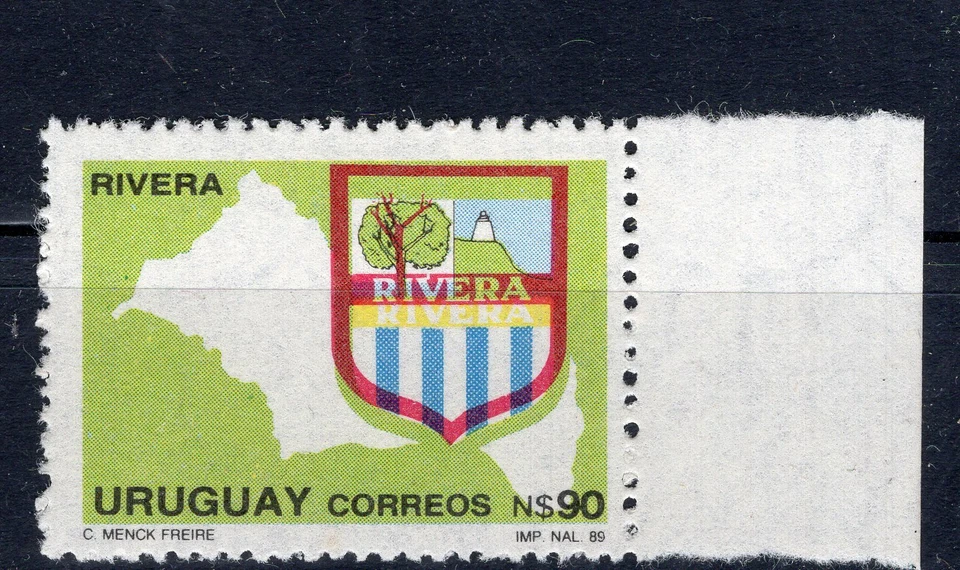 URUGUAY, 1990, MI # 1872, W/ERROR "DISPLACED COLORS, MNH - Image 1 of 1