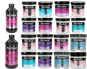 MIA SECRET LIQUID MONOMER 8oz &ACRYLIC POWDERS 1oz to 8oz - Choose Your Combo - Picture 1 of 19