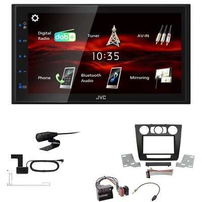 JVC KW-M180DBT 2DIN DAB+ Autoradio für BMW 1er manuelle Klima ohne Canbus - Bild 1 von 4