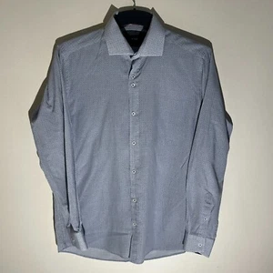 Guide London langärmeliges Herrenhemd mit geknöpftem Kragen Baumwolle gemustert Größe 16 - Bild 1 von 11