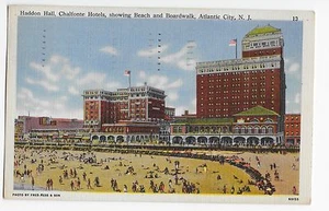Atlantic City NJ Haddon Hall, Clalfonte Hotels, Beach Boardwalk Vintage Postcard - Picture 1 of 2