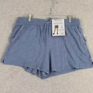 RBX Shorts Womens L Blue High Rise Elastic Waist Drawstring Knit Casual NWT - Picture 1 of 12