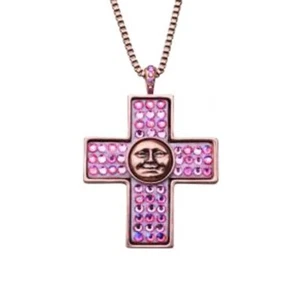 Collar Kirks Folly Seaview Moon Cross Love Never Dies Slide CT Rosa AB - Imagen 1 de 5