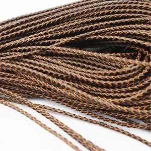 1M Durchmesser 3 mm Rundseil Bolo Geflochtene Lederkordel Zum Selbermachen Handwerk Schmuck Weihnachtsgeschenk - Bild 1 von 7