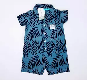 Carters Little Ocean Explorer One PIece Romper 9 Month Blue Jungle Print - Picture 1 of 1