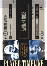 2006 Donruss Gridiron Gear Player Timeline Gold Card #7 Santana Moss/500