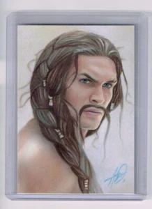 2013 ACEO Skizzenkarte KHAL DROGO Game of Thrones JASON MOMOA von A. Douglas 1/1 - Bild 1 von 2