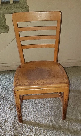 Vintage John E. SJOSTROM Co. Philadelphia, PA  Wood Chair 31" Height Cover
