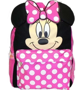 Mochila Disney 12" Minnie Mouse Cara Regreso a la Escuela Bolso Pequeño con Oreja 3D - Imagen 1 de 1