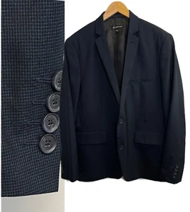 INC INTERNATIONAL CONCEPTS Navy Blue Slim Fit Blazer Jacket Men’s Size L 42S - Picture 1 of 13