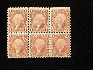 U.S: UNUSED #R3c BLOCK/6 WITH FULL OG, 2 STAMPS HINGED - Picture 1 of 2