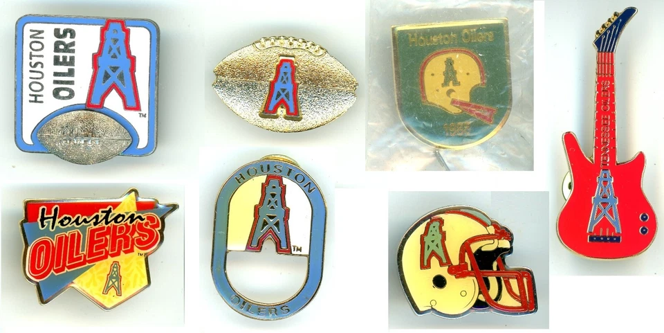 Houston Oilers Vintage Pin Choice 5 Pins new, old stock choose Aminco Tennessee - Image 1 of 1