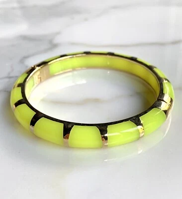 Pulsera Angelique de Paris Lido placa oro amarillo neón - nueva con etiquetas precio de venta sugerido por el fabricante 195 USD Foto 1 de 4