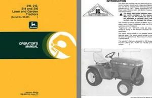 Tractores de césped y jardín John Deere 210, 212, 214 y 216 (número de serie) 95,001- - Imagen 1 de 1