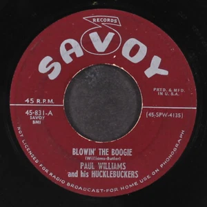 PAUL WILLIAMS: blowin' the boogie / it's all over baby SAVOY 7" Single 45 RPM - Picture 1 of 2