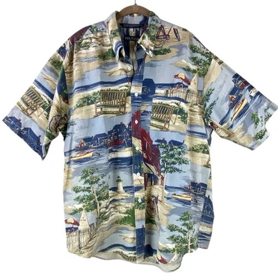 Vintage Nautica Mens Linen Shirt Size XXL Coastal Nantucket Beach - Image 1 of 4