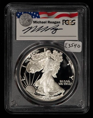 1987-S 1 oz Silver American Eagle Proof - Reagan - PQ Coin - PCGS PR 70 - E3540 - Image 1 of 4