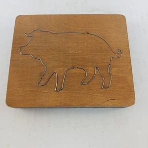 Pig #2 Farm Animal Ellison Educational Equipment Accucut Wood Dies 6"x5"  - Picture 1 of 3