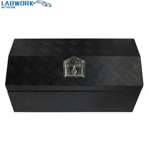 30"x13"x13" Tool Box Black Aluminum Camper Flatbed Trailer Truck Pickup Storage - Picture 1 of 12