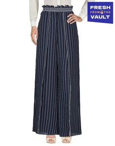 RRP€375 JONATHAN SIMKHAI Crepe Wide-Leg Trousers Size M Blue High Waist - Picture 1 of 5
