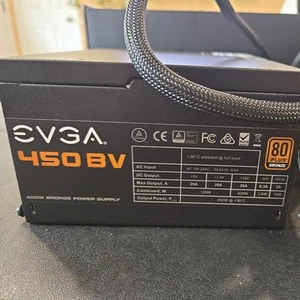 EVGA 450 BV 100-BV-0450-B1 80 Plus Bronze 450W Non Modular Power Supply - Afbeelding 1 van 3