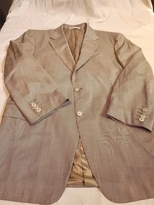 Canali Italy 42R Sport Coat 100% Wool Brown Herringbone Two Button Fully Lined - Picture 1 of 16
