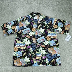 Camisa David Carey Originals 2XL Nueva Orleans Mardi Gras Manga Corta Abotonada - Imagen 1 de 11