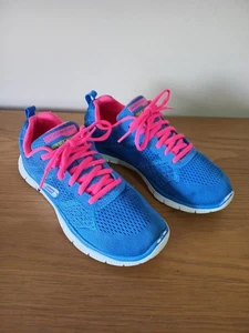 Skechers Skech-Knit Air Cooled Memory Foam Trainers Size 5 Blue Mesh Low Top - Picture 1 of 17