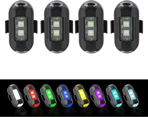 4pcs 8 Colors Drone Strobe Lights LED USB Charging Aircraft Light Night Signal - Picture 1 of 8
