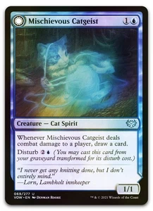 Mischievous Catgeist #69 (Foil) (NM) Crimson Vow VOW Magic MTG - Picture 1 of 2