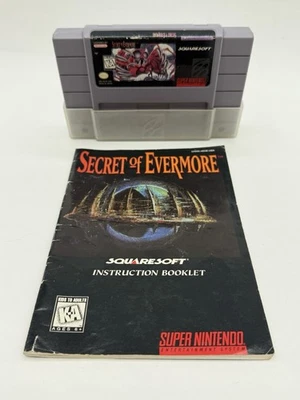 SNES Secret Of Evermore Super Nintendo Game w/ Manual RPG Fantasy Tested Works - Image 1 of 4