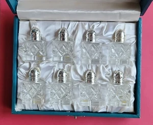 Raimond Kristall versilbert Salz & Pfefferstreuer Vintage Japan 1980 8er Set - Bild 1 von 6