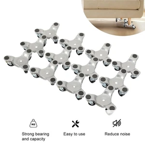12x Möbel Umzugswagen Set 3 Räder Eisen Dolly Dreieck Lenkrolle Rad - Bild 1 von 13