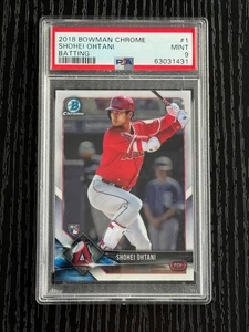 2018 Shohei Ohtani Bowman Chrome Batting #1 Rookie PSA 9 MINT - Picture 1 of 2