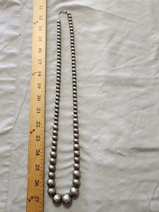 Collana di perle graduate vintage in acciaio inox strato impilabile - Foto 1 di 3