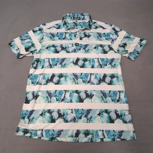 Bad Birdie Shirt Herren XL weiß Golf Polo gestreift Kurzarm Performance Preppy - Bild 1 von 9