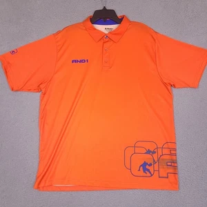 AND1 Herren Orange Kurzarm Sport Poloshirt XL Basketball Grafik Golf - Bild 1 von 10
