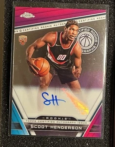 2023-24 Topps Chrome Scoot Henderson RC Certified Rookie AUTO Blazers BW3 - Picture 1 of 2