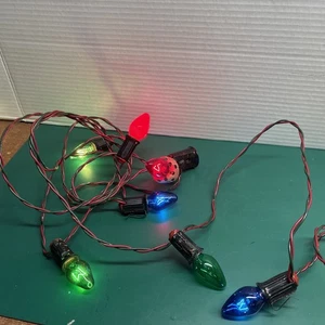 Vintage Christmas Lights Clem Co Green And Red Works Please Read - Picture 1 of 10