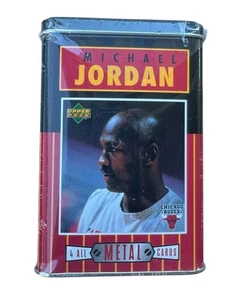 1996 Upper Deck Michael Jordan 4 All Metal Cards Sealed Tin Chicago Bulls NBA - Bild 1 von 3
