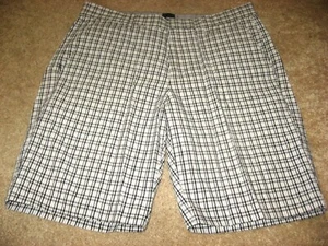 Mens Black Gray Check GAP Flat Front Shorts 28 - Picture 1 of 1